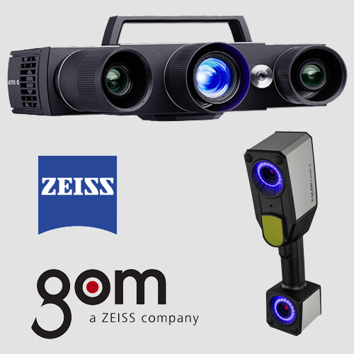 image of gom ATOS Q and ZEISS T-SCAN hawk 2 on grey background